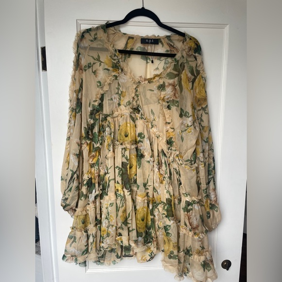 OPT O.P.T Babydoll Dress Size Small Yellow - Picture 2 of 4